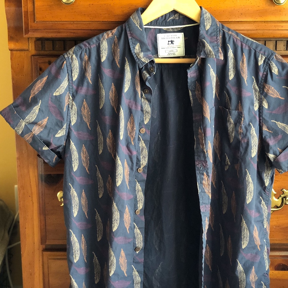 Cactus Menswear Short Sleeve Button Down